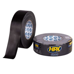 HPX Linnentape 50mmx50mtr. Zwart, Duct tape