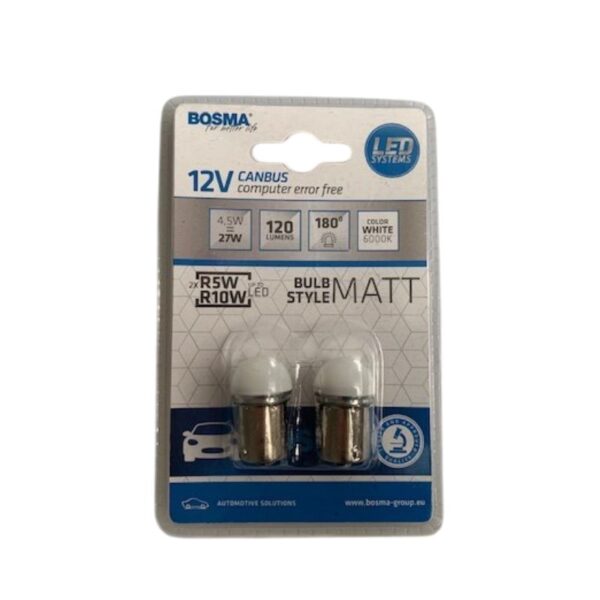 Led bol lamp Matt R5W/R10W 12V 120 lumen 6000K met CAN-bus